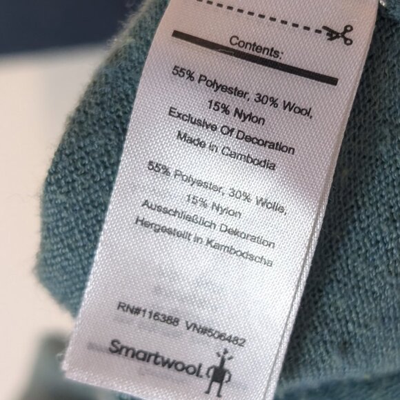 Smartwool Women's Shadow Pine Colorblock Sweater  Medium Twilight Blue Heather - Picture 8 of 8